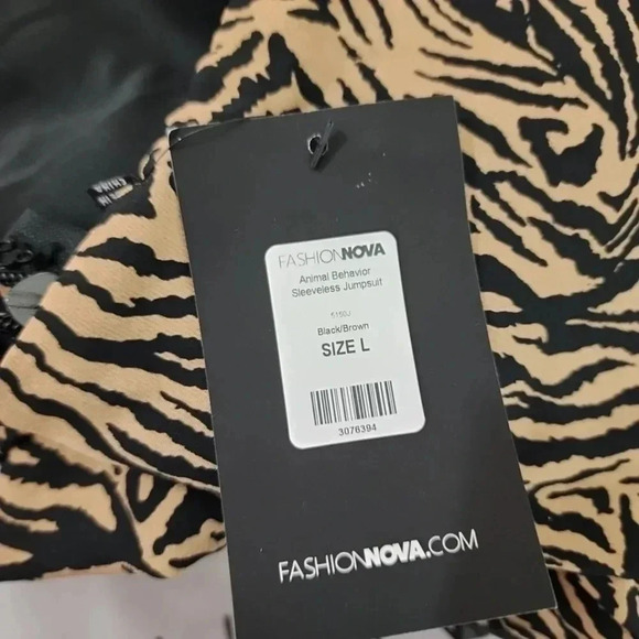 Nwt! Fashion Nova Animal Behavior Sleeveless Jumpsuit.  Size Large - Picture 6 of 6